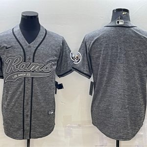 Los Angeles Rams Blank Gray With Patch Cool Base Stitched Jersey