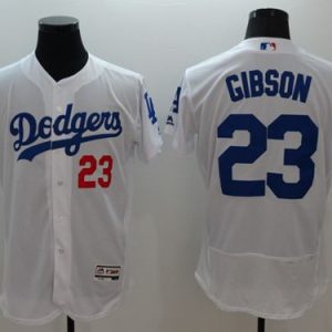 Dodgers #23 Kirk Gibson White Flexbase Authentic Collection Stitched Jersey