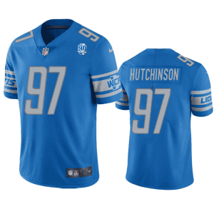 Detroit Lions #97 Aidan Hutchinson Blue 2023 90th Anniversary Vapor Untouchable Limited Stitched Jersey