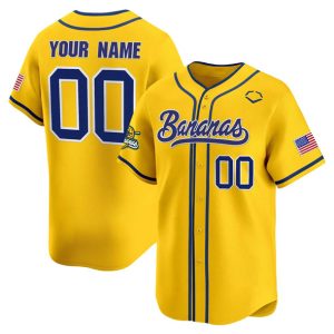 Savannah Bananas Custom Yellow Vapor Limited Stitched Jersey