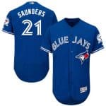 Blue Jays #21 Michael Saunders Blue Flexbase Authentic Collection Stitched Jersey