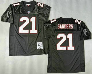 Atlanta Falcons #21 Deion Sanders Black 1992 Throwback Jersey