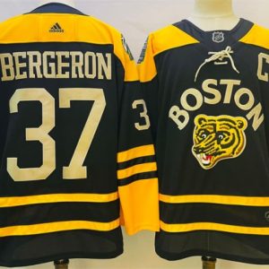Boston Bruins #37 Patrice Bergeron Black Classic Primegreen Stitched Jersey