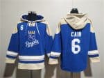 Kansas City Royals #6 Lorenzo Cain Blue Ageless Must-Have Lace-Up Pullover Hoodie