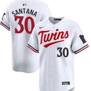Minnesota Twins #30 Carlos Santana White 2024 Home Limited Cool Base Stitched Jersey