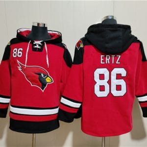 Arizona Cardinals #86 Zach Ertz Red Ageless Must-Have Lace-Up Pullover Hoodie