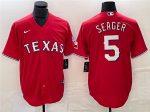 Texas Rangers #5 Corey Seager Red Cool Base Stitched Jersey