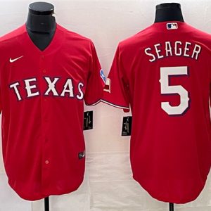 Texas Rangers #5 Corey Seager Red Cool Base Stitched Jersey