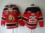 Senators #25 Chris Neil Red Sawyer Hooded Sweatshirt Stitched Jersey