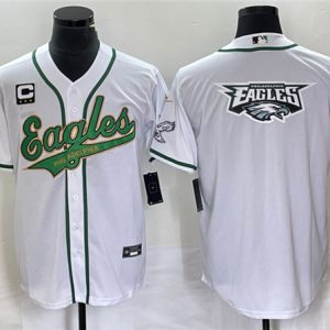 Philadelphia Eagles White Gold With C Patch Team Big Logo Cool Base Stitched Jersey