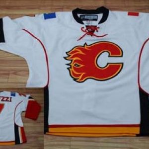 Flames #7 Todd Bertuzzi Stitched White Jersey