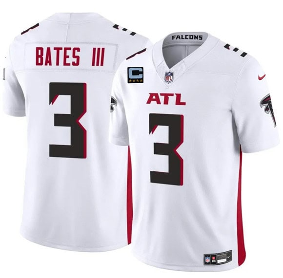 Atlanta Falcons #3 Jesse Bates III White 2025 F.U.S.E With 4-Star C Patch Vapor Untouchable Limited Stitched Jersey