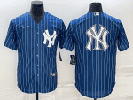New York Yankees Blue Team Big Logo Cool Base Stitched Jersey