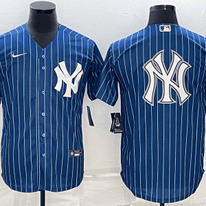 New York Yankees Blue Team Big Logo Cool Base Stitched Jersey