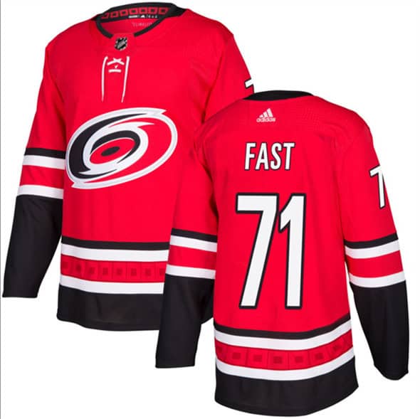 Carolina Hurricanes #71 Jesper Fast Red Stitched Jersey