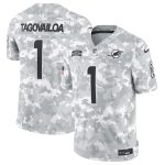 Miami Dolphins #1 Tua Tagovailoa Arctic Camo 2024 F.U.S.E. Salute To Service Limited Stitched Jersey