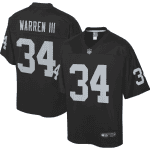 Raiders #34 Chris Warren III Black Vapor Untouchable Limited Stitched Jersey