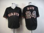 Giants #24 Willie Mays Black Fashion Stitched Jersey