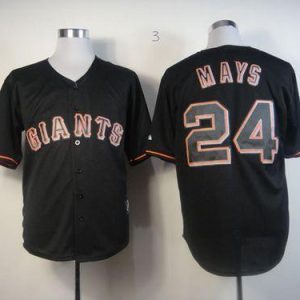 Giants #24 Willie Mays Black Fashion Stitched Jersey