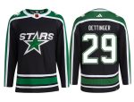 Dallas Stars #29 Jake Oettinger Balck Stitched Jersey