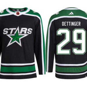 Dallas Stars #29 Jake Oettinger Balck Stitched Jersey