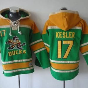 Ducks #17 Ryan Kesler Green Sawyer Hooded Sweatshirt Stitched Jersey