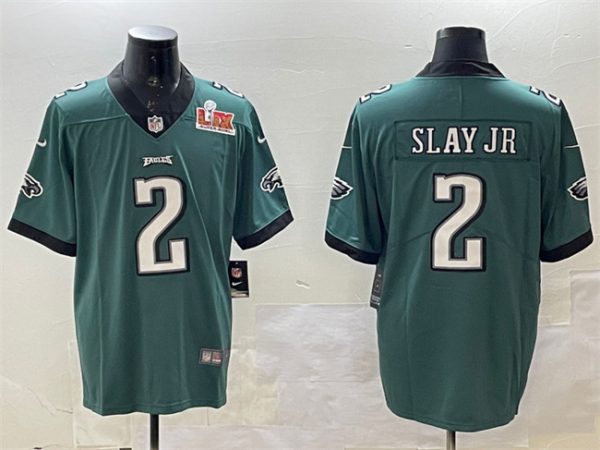 Philadelphia Eagles #2 Darius Slay Jr. Green 2025 Super Bowl LIX Patch Vapor Untouchable Limited Stitched Jersey