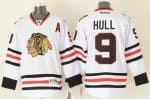 Blackhawks #9 Bobby Hull White Stitched Jersey