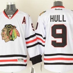 Blackhawks #9 Bobby Hull White Stitched Jersey