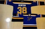 Blues #38 Pavol Demitra Light Blue Home Stitched Jersey