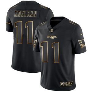 New England Patriots #11 Julian Edelman 2019 Black Gold Edition Stitched Jersey