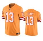 Tampa Bay Buccaneers #13 Mike Evans Orange Throwback Limited Stitched Jersey