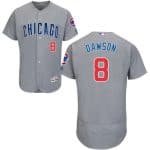 Cubs #8 Andre Dawson Grey Flexbase Authentic Collection Road Stitched Jersey