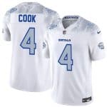 Buffalo Bills #4 James Cook White 2025 F.U.S.E. ¡°Rivalries¡± Vapor Limited Football Stitched Jersey
