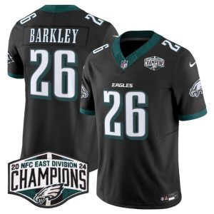 Philadelphia Eagles #26 Saquon Barkley Black 2024 New NFC East Champions F.U.S.E. Vapor Untouchable Limited Stitched Jersey