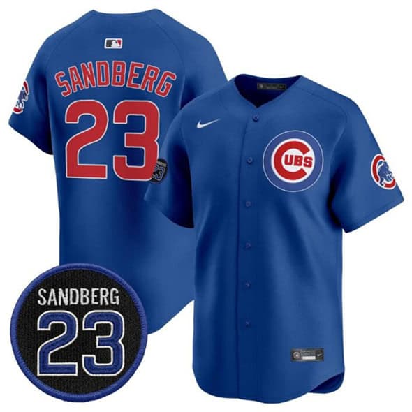 Chicago Cubs #23 Ryne Sandberg Royal 'Ryne Sandberg Tribute' Vapor Limited V2 Stitched Jersey