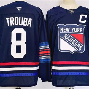 New York Rangers #8 Jacob Trouba Navy 2024-25 Stitched Jersey