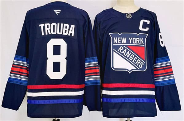 New York Rangers #8 Jacob Trouba Navy 2024-25 Stitched Jersey
