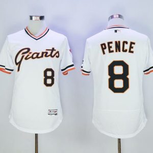 Giants #8 Hunter Pence White Flexbase Authentic Collection Cooperstown Stitched Jersey