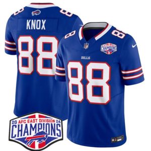 Buffalo Bills #88 Dawson Knox Royal 2024-25 F.U.S.E. AFC East Division Champions Patch Limited Stitched Jersey
