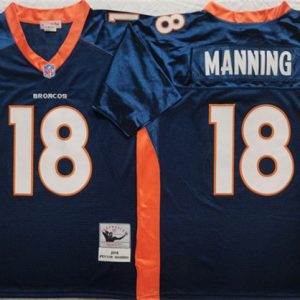 Denver Broncos #18 Peyton Manning Navy Throwback Stitched Jersey