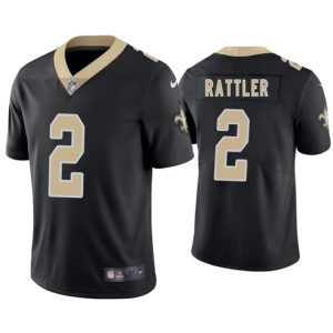 New Orleans Saints #2 Spencer Rattler Black 2025 Vapor Limited Stitched Jersey
