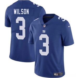 New York Giants #3 Russell Wilson Blue 2025 Vapor Untouchable Limited Stitched Jersey