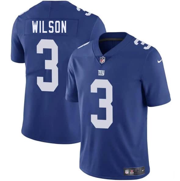 New York Giants #3 Russell Wilson Blue 2025 Vapor Untouchable Limited Stitched Jersey