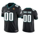 Philadelphia Eagles Custom Black 2023 F.U.S.E. With John Madden Patch Vapor Limited Stitched Jersey