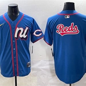 National League Cincinnati Reds Team Big Logo Blue 2025 All-Star Edition Limited Stitched Jersey