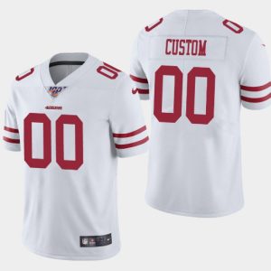49ers Customized White 2019 100th Season Vapor Untouchable Limited Stitched Jersey.