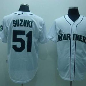 Mariners #51 Ichiro Suzuki Stitched White Jersey