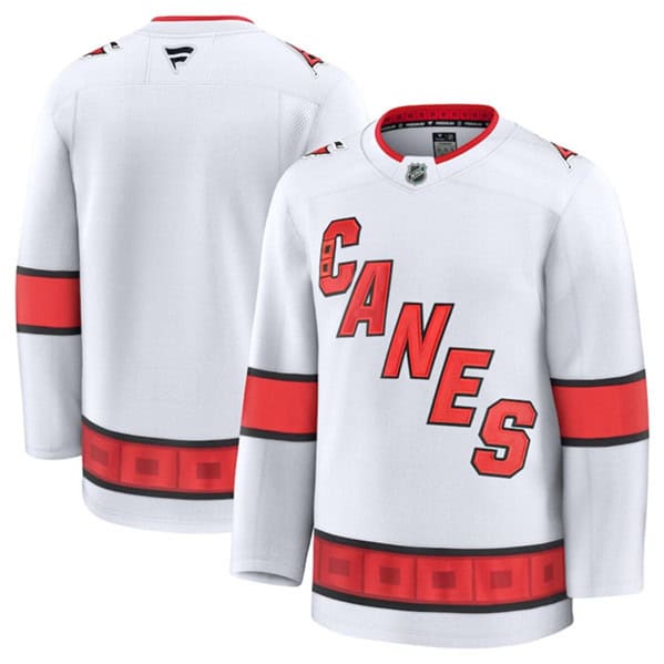 Carolina Hurricanes Blank White 2024-25 Away Stitched Jersey