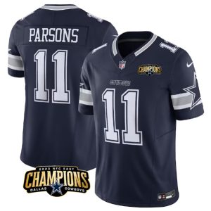 Dallas Cowboys #11 Micah Parsons Navy 2023 F.U.S.E. NFC East Champions Patch Stitched Jersey